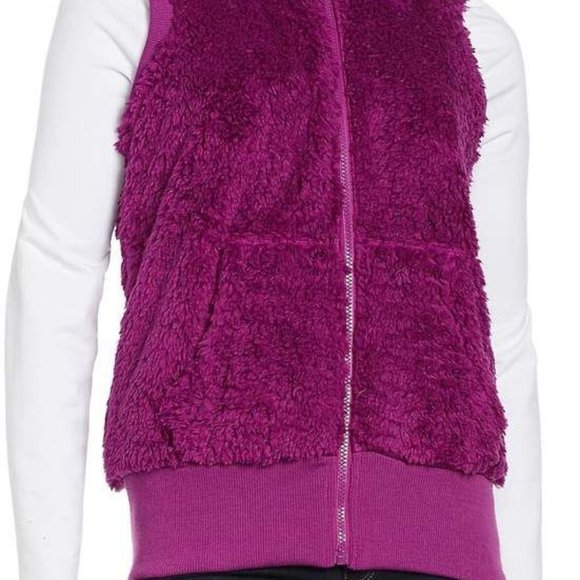 Kensie women's hood soft pocketed full zip warm hoodie sherpa vest jacket XS / S - Picture 5 of 5